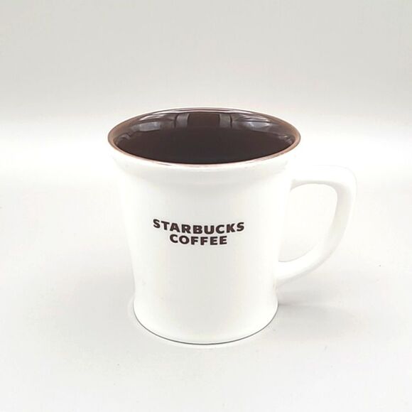 Starbucks Coffee Mug, White with Brown on the Inside, 2009 - Picture 2 of 4